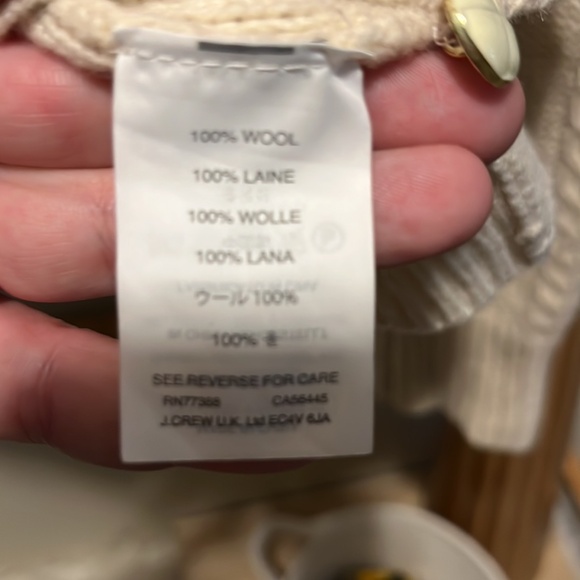 J. Crew 100% Wool Cream Long Sleeve Sweater - Picture 3 of 4
